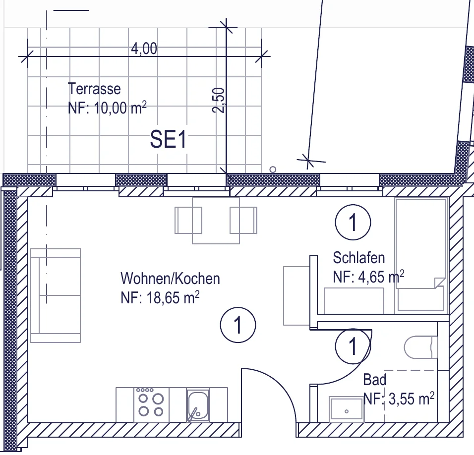 Grundriss Wohnung 1